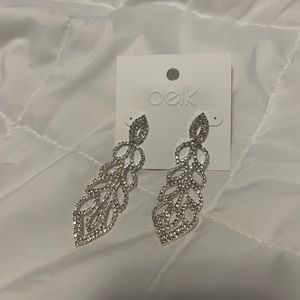 NWT Belk earrings. Silver and crystal